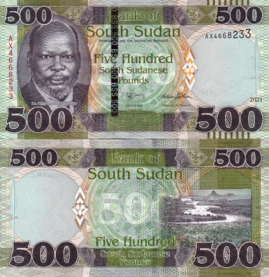 SUDANUL DE SUD 500 pounds 2021 UNC!!! foto