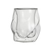 Pahar, cu pereti dubli, twisted, transparent, confortabil si usor de manevrat, dimensiuni: 6.5 x 9.5 x 7 cm, Oem
