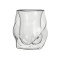 Pahar, cu pereti dubli, twisted, transparent, confortabil si usor de manevrat, dimensiuni: 6.5 x 9.5 x 7 cm