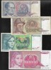 Set Iugoslavia 5000 + 20000 + 50000 + 100000 dinari dinara 1985-1989 F-VF, Europa