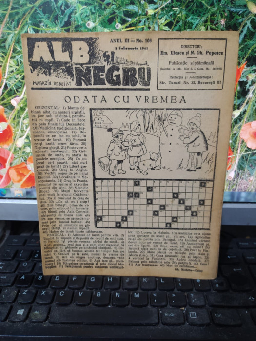 Alb și Negru, Magazin rebusist, anul III no. 106, 2 feb. 1941, București, 181