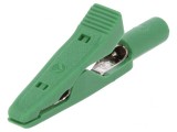 Bornă crocodil verde 15A 60VDC 4mm