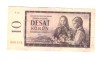 Bancnota Cehoslovacia 10 korun/coroane 1960, circulata, stare foarte buna