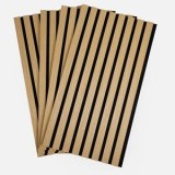 Autocolant de perete riflaj cu efect lemn, 4 buc, 60x32,5 cm, bej, CMCLASS