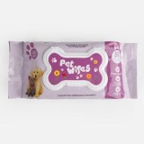 Șervețele umede pentru animale de companie, 50 buc, 30x20 cm, aromă de pudră, CMCLASS