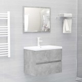 VidaXL Set mobilier de baie, 2 piese, gri beton, PAL