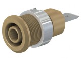 Soclu Banană 4mm 32A 1kV Maro Nichelat Alamă