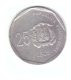 Moneda Republica Dominicana 25 pesos 2015, stare buna, curata