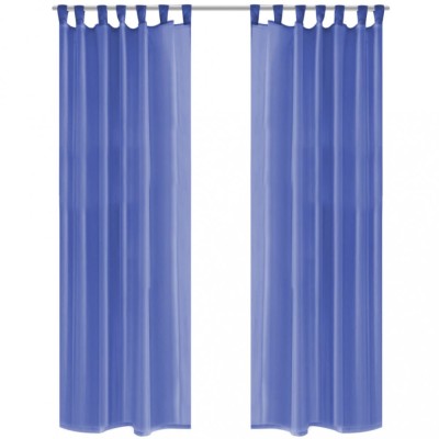 vidaXL Draperii din voal, 2 buc., 140 x 225 cm, albastru regal 132246 foto