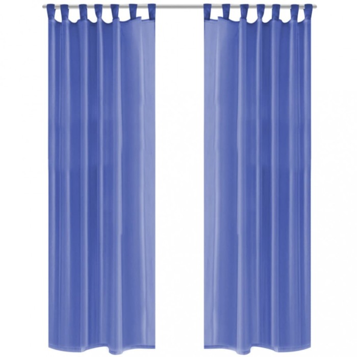 vidaXL Draperii din voal, 2 buc., 140 x 225 cm, albastru regal 132246