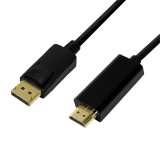 CABLU video LOGILINK, adaptor DisplayPort (T) la HDMI (T), 5m, conectori auriti, rezolutie maxima 4K UHD (3840 x 2160) la 30 Hz, negru, &quot;CV0129&quot; (timb