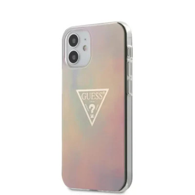 Husa Cover Guess TPU T&amp;amp;D Gold Triangle pentru iPhone 12 Mini Pink foto