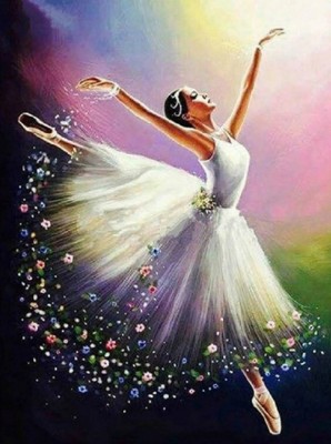 Set de broderie cu diamante 5D, model Balerina, 30x40 cm, accesorii incluse, multicolor foto