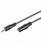 Cablu prelungitor Jack 3.5 mm 5m stereo mama-tata negru Goobay