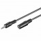 Cablu prelungitor Jack 3.5 mm 5m stereo mama-tata negru Goobay