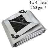 Prelata 4x4 m 260g/mp, inele metalice 12 mm, impermeabila, margini intarite