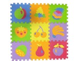 Covor de joaca tip puzzle cu fructe,spuma,multicolor,9 piese