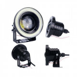 Set 2 proiectoare LED cu lupa si Angel Eyes 89mm, Universal