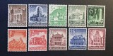 Germania (Deutsches Reich 1939) Seria Completă 1939 "Clădiri Istorice" (9 valori) + Timbru "Danzig ist deutsch" MNH CLK1