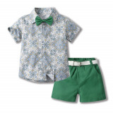 Costum elegant pentru baietei - Green (Marime Disponibila: 3-6 luni (Marimea 18, Superbaby