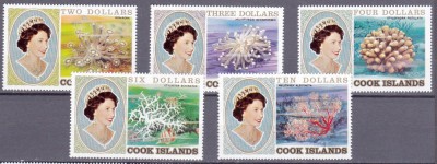 DB1 Ins. Cook 1977 Fauna Flora Marina Corali 5 v. MNH foto