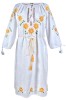 Rochie dama casual RDF, alb/galben , marimea M, Bumbac