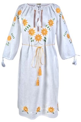 Rochie dama casual RDF, alb/galben , marimea M foto