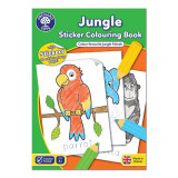 Carte de colorat cu activitati in limba engleza si abtibilduri Jungla JUNGLE, orchard toys