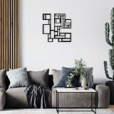 Decoratiune de perete, Squares Metal Decor, metal, 50 x 50 cm, negru, Enzo