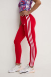 Adidas colanti Essentials femei, culoarea rosu, modelator, IY4190