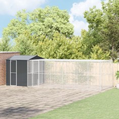 vidaXL Colivie de pasari cu extensie, antracit, 310x817x247 cm, o?el foto
