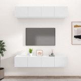 VidaXL Comode TV, 4 buc., alb, 80x30x30 cm, lemn compozit