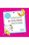 Desenez si colorez unicorni. Punct cu punct