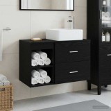 Cumpara ieftin Set dulap baie 2 buc. Stejar Negru 79,5 x 41 x 80 cm