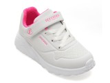 Cumpara ieftin Pantofi sport SKECHERS albi, UNO LITE, din piele ecologica