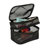 Organizator de calatorie pentru cosmetice cu doua nivele , negru