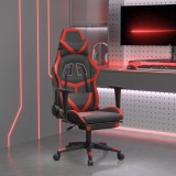 VidaXL Scaun de gaming cu suport picioare, negru/roșu, piele ecologică