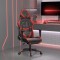 vidaXL Scaun de gaming cu suport picioare, negru/roșu, piele ecologică 3143677