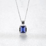 Colier din argint cu pandantiv Blue Sapphire ARG25F, Argintboutique