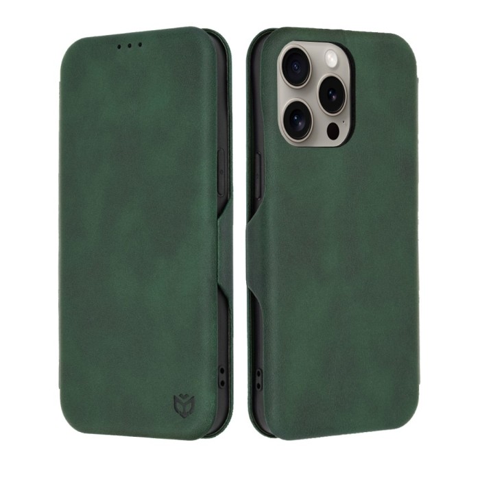 Husa 360&Atilde;&sbquo;&Acirc;&deg; iPhone 15 Pro Max Techsuit Safe Wallet Plus, verde