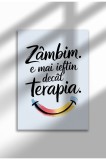 Poster pe p&acirc;nză cu citat rom&acirc;nesc ne&icirc;nrămat - Imprimare digitală - Zambim | A4 (21 x 29.7 cm)