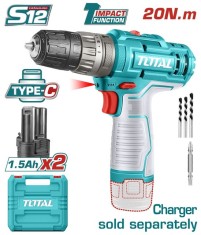 TOTAL - MASINA DE GAURIT CU PERCUTIE 12V-1.5Ah(NU INCLUDE INCARCATOR) PowerTool TopQuality foto