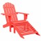 vidaXL Scaun de grădină Adirondack cu taburet, roșu, lemn masiv brad 315863