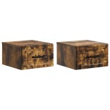 vidaXL Dulap de noapte suspendat 2 pcs Stejar fumuriu Lemn prelucrat 899286