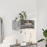 Raft perete gri sonoma 70.5x35x30.5 cm lemn prelucrat, raft suspendat, etajera perete, polita living, baie, suport carti, design modern