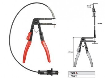 Cleste pentru coliere furtun, cu cablu Yato YT-0677