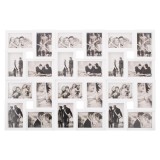 Rama foto de perete, colaj de 24 fotografii, 57x86cm, alb Household NewTrend