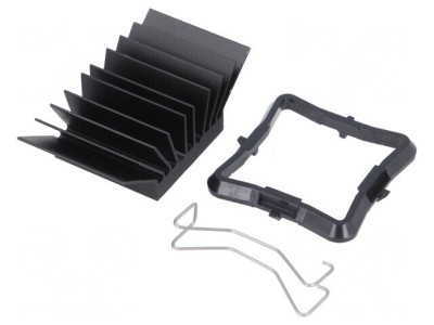 Radiator extrudat BGA negru 25mmx25mm foto