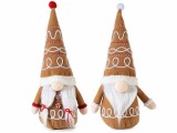 Set 2 figurine Mos Craciun si Craciunita textil multicolor cm 17x11x38 H