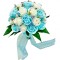 Buchet mare personalizabil cu trandafiri, plante decorative si hortensii (Alb, Bleu)